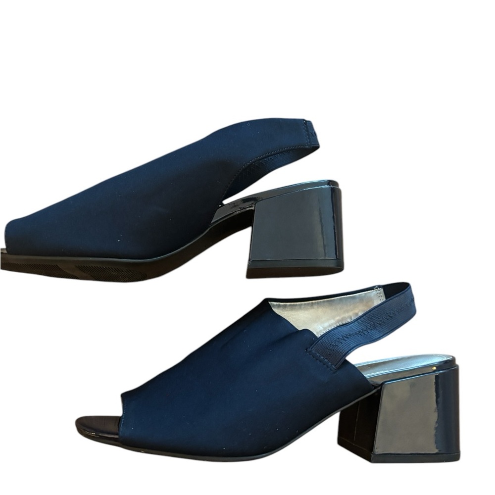 Anne Klein - Block Heel Slingbacks in Black - Size 8M